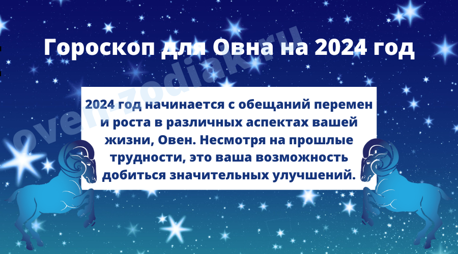 Гороскоп для Овна на 2024 год для женщин и мужчин