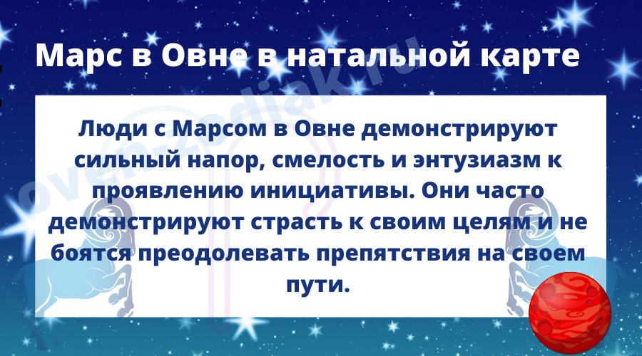 Что значит Марс в Овне в натальной карте